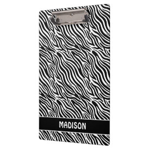 Custom Name Zebra Pattern Clipboard