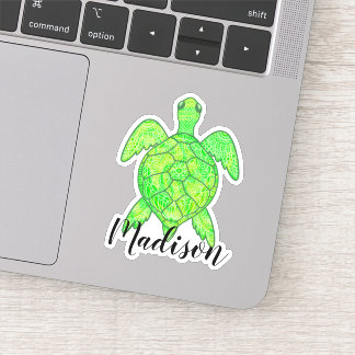 Custom Name Zen Mandala Turtle