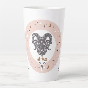 Custom Name Zodiac Sign Aries Latte Mug