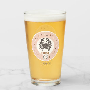 Custom Name Zodiac Sign Cancer Glass