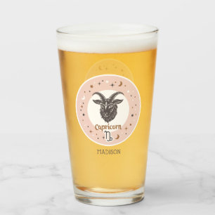 Custom Name Zodiac Sign Capricorn Glass