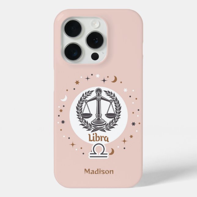 Custom Name Zodiac Sign Libra Case-Mate iPhone Case (Back)