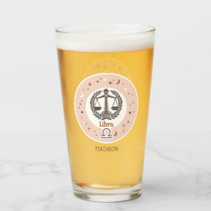 Custom Name Zodiac Sign Libra Glass