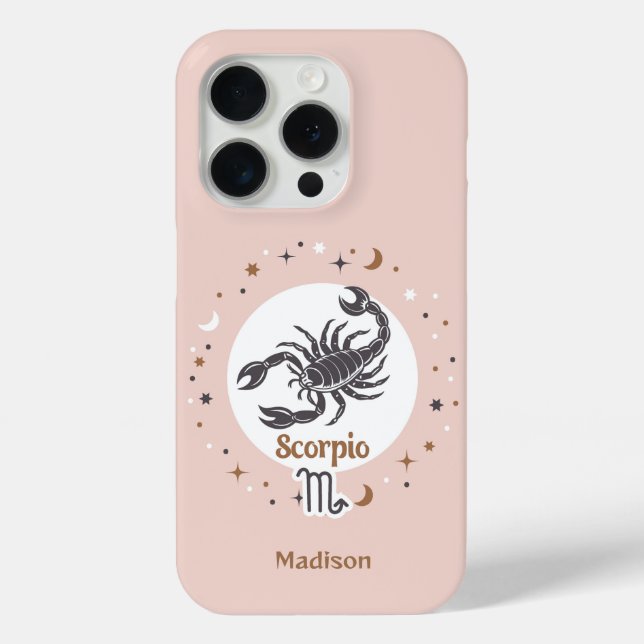 Custom Name Zodiac Sign Scorpio Case-Mate iPhone Case (Back)