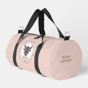 Custom Name Zodiac Sign Taurus Duffle Bag
