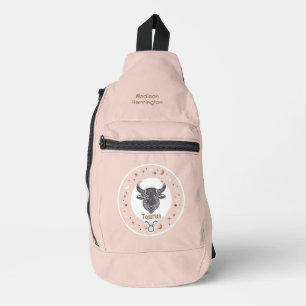 Custom Name Zodiac Sign Taurus Sling Bag