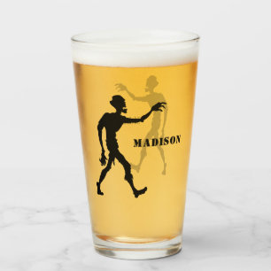Custom name Zombie pint glass