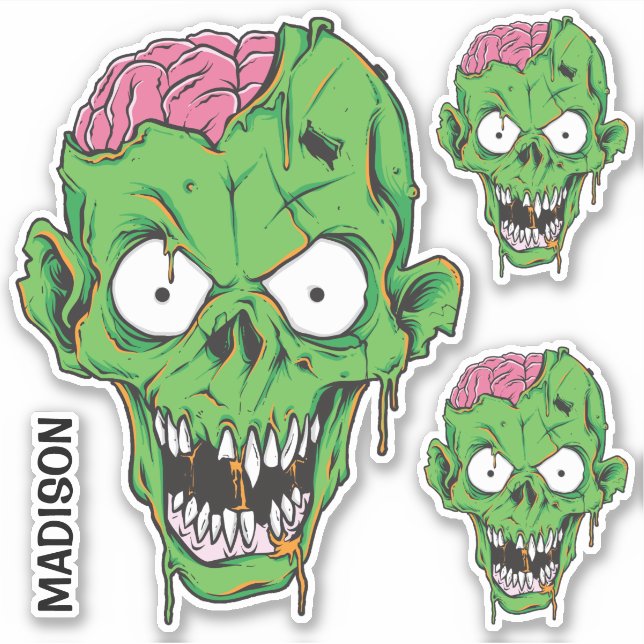 Custom name Zombie stickers (Front)