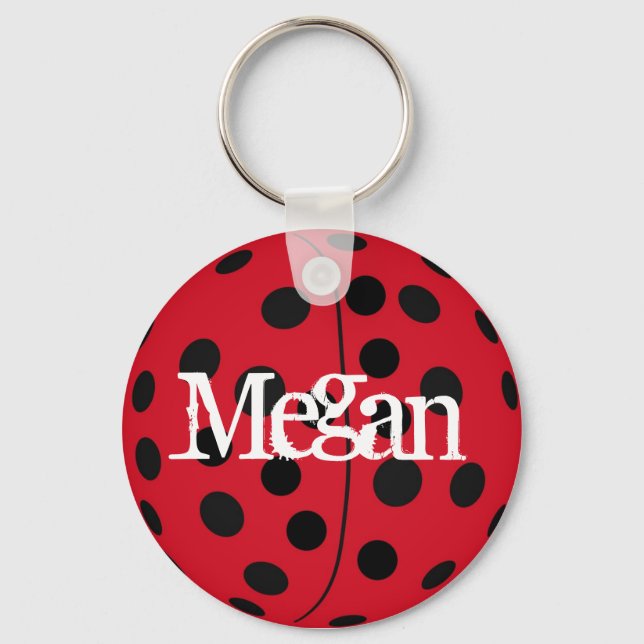 Custom Named Megan Ladybug Keyring (Front)