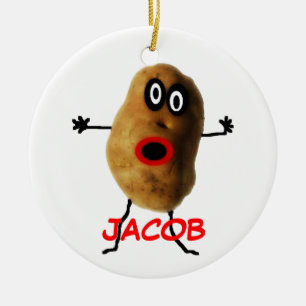 Custom Named Potato Cartoon Ceramic Ornament