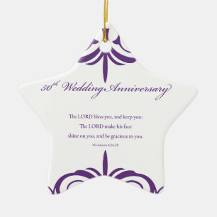 Custom Names, 50th Wedding Anniversary to Couple Ceramic Ornament