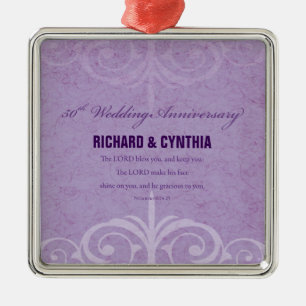 Custom Names, 50th Wedding Anniversary to Couple Metal Ornament