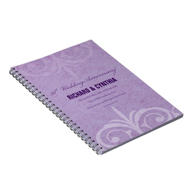 Custom Names, 50th Wedding Anniversary to Couple Notebook (Right Side)