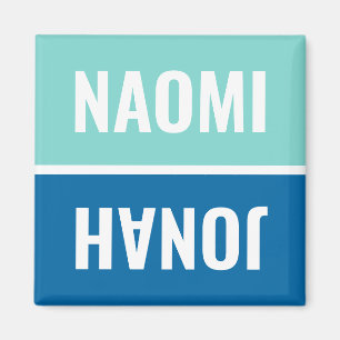 Custom Names Aqua and Cobalt Blue Dishwasher Magnet