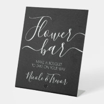 Custom Names Black Texture Calligraphy Flower Bar
