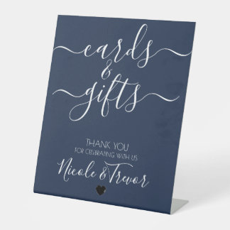 Custom Names Calligraphy Cards & Gifts Wedding Pedestal Sign