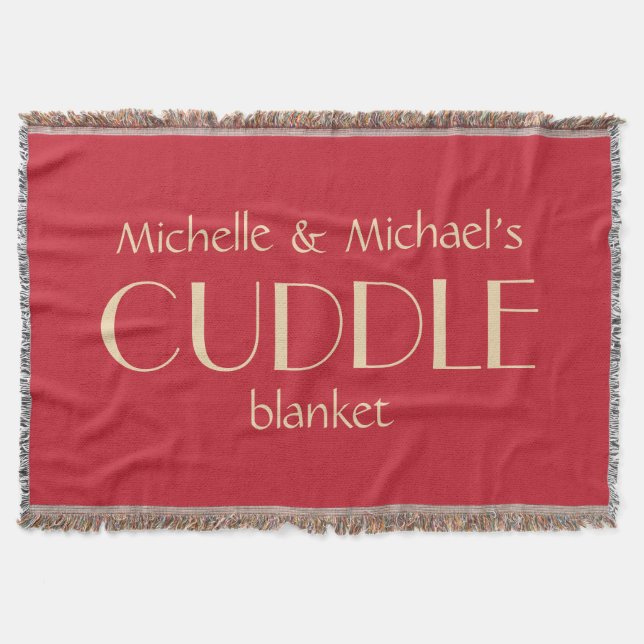 Custom names & colour SNUGGLE throw blanket (Front)