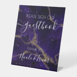 Custom Names Deep Purple Ink Table Sign