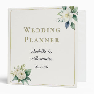 Custom Names Elegant Floral Wedding Planning Binder