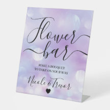 Custom Names Ethereal Purple Bokeh Flower Bar