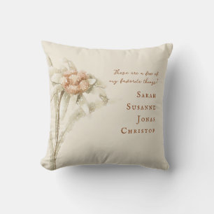 Custom Names Favourite Things Grandma Mom Throw Pillow