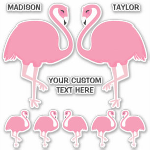 Custom names Flamingos stickers