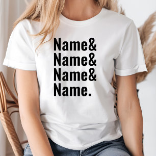 Custom Names Friend List Women Men Personalized T-Shirt