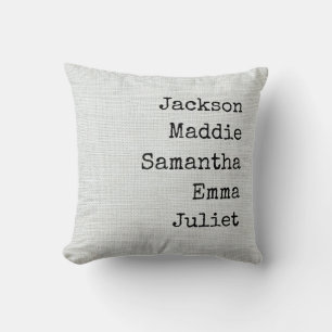 Custom Names Grandma & Mom Gift Throw Pillow