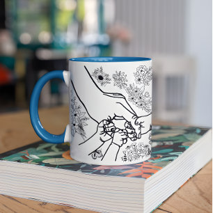 Custom Names Kids Holding Mom's Hands Mother's Day Coffee Mug