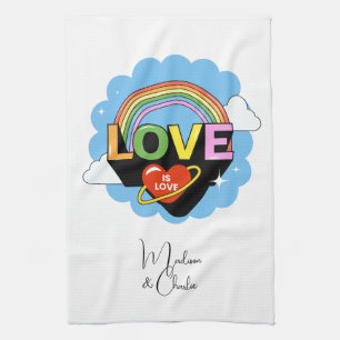 Custom Names "Love Is Love" Kitchen Towel