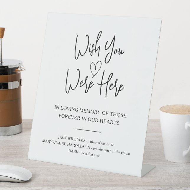 Custom Names Memorial In Loving Memory Wedding Pedestal Sign (In SItu)