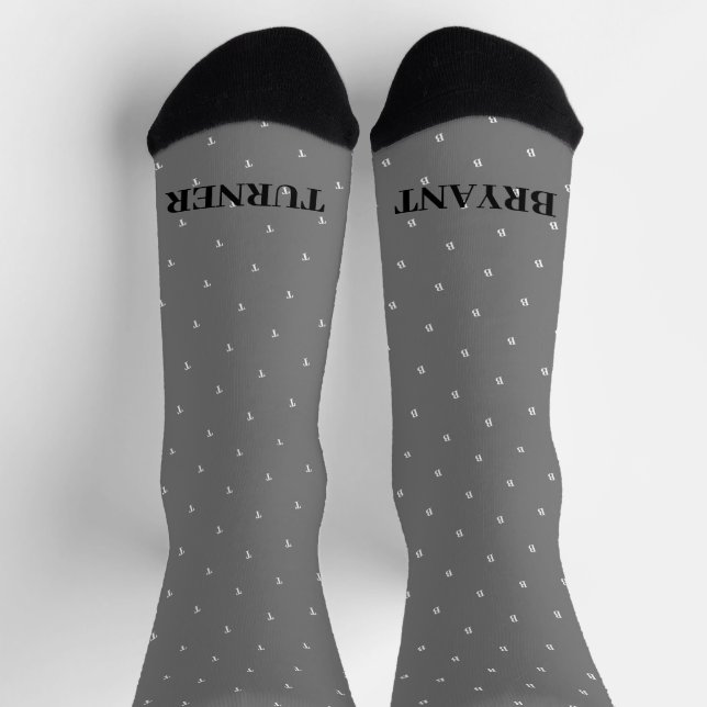 Custom Names Pattern Personalized Grey Socks (Top)