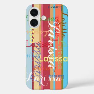 Custom Names pattern typographic iPhone 16 Case