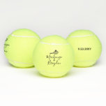Custom Names Personalized Special Date Tennis Balls<br><div class="desc">Personalized custom tennis balls printed with custom names or any unique wording text in a modern script font and simple tennis racquet monogram. Any tennis-playing couple or doubles team would appreciate these modern monogrammed practice balls with a special date such as an engagement, wedding, or anniversary of a special match...</div>