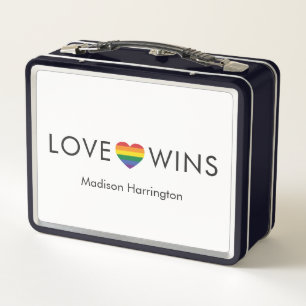 Custom Names Rainbow LOVE Metal Lunch Box