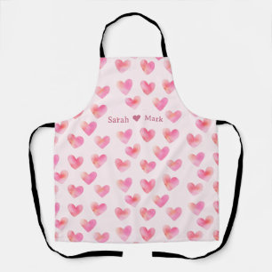 Custom Names Romantic Pink Love Design - Apron