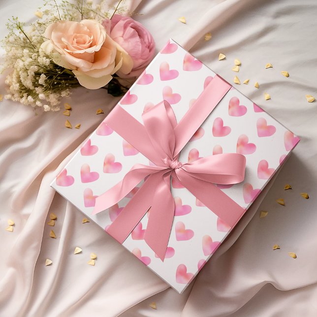 Custom Names Romantic Pink Love Design -  Wrapping Paper (Creator Uploaded)