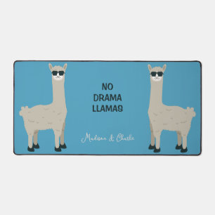 Custom Names, Text & Color Cool Llamas Desk Mat