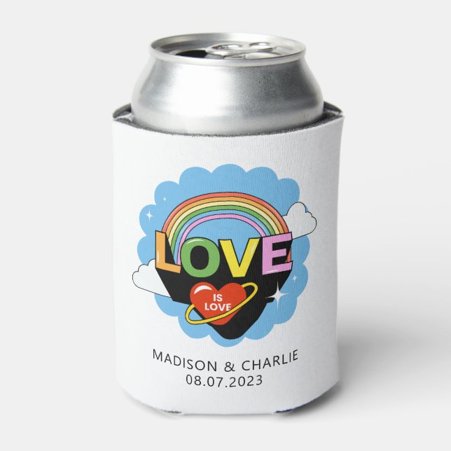 Custom Names / Text "Love Is Love" Can Cooler (Can Front)