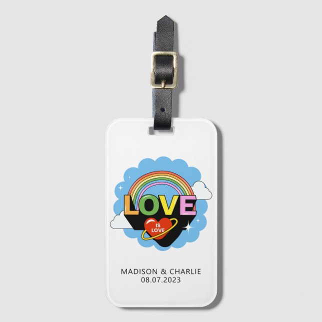 Custom Names / Text "Love Is Love" Luggage Tag (Front Vertical)