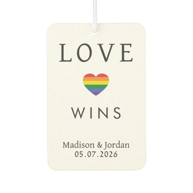 Custom Names / Text Rainbow LOVE Air Freshener (Front)