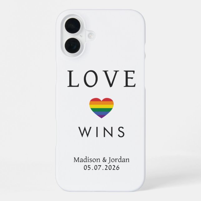 Custom Names / Text Rainbow LOVE iPhone Case (Back)
