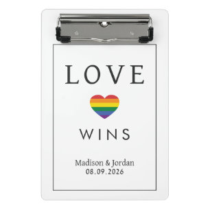 Custom Names / Text Rainbow LOVE Mini Clipboard