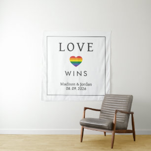 Custom Names / Text Rainbow LOVE Tapestry
