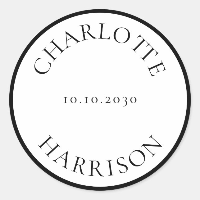 Custom names Wedding gift favour tag stickers (Front)