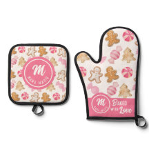 Custom Nana Monogram Pink Sugarplums & Gingerbread