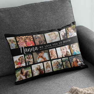 Custom Nanna 18 Photo Collage Lumbar Pillow