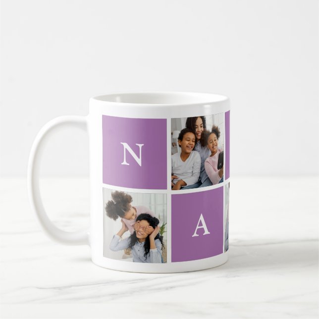 Custom Nanny Grandmother 5 Photo Collage Coffee Mu Mug (Left)