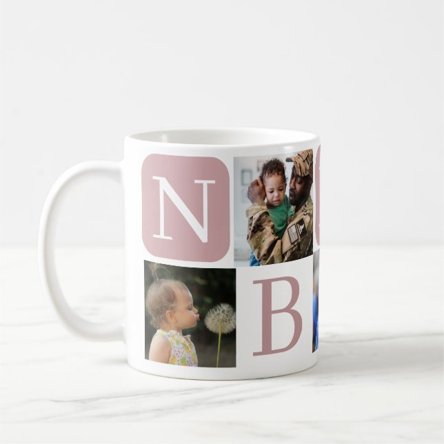 Custom Nanny Grandmother 5 Photo Collage Coffee Mug (Left)