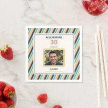Custom Napkins with Photo, Personalized Birthday